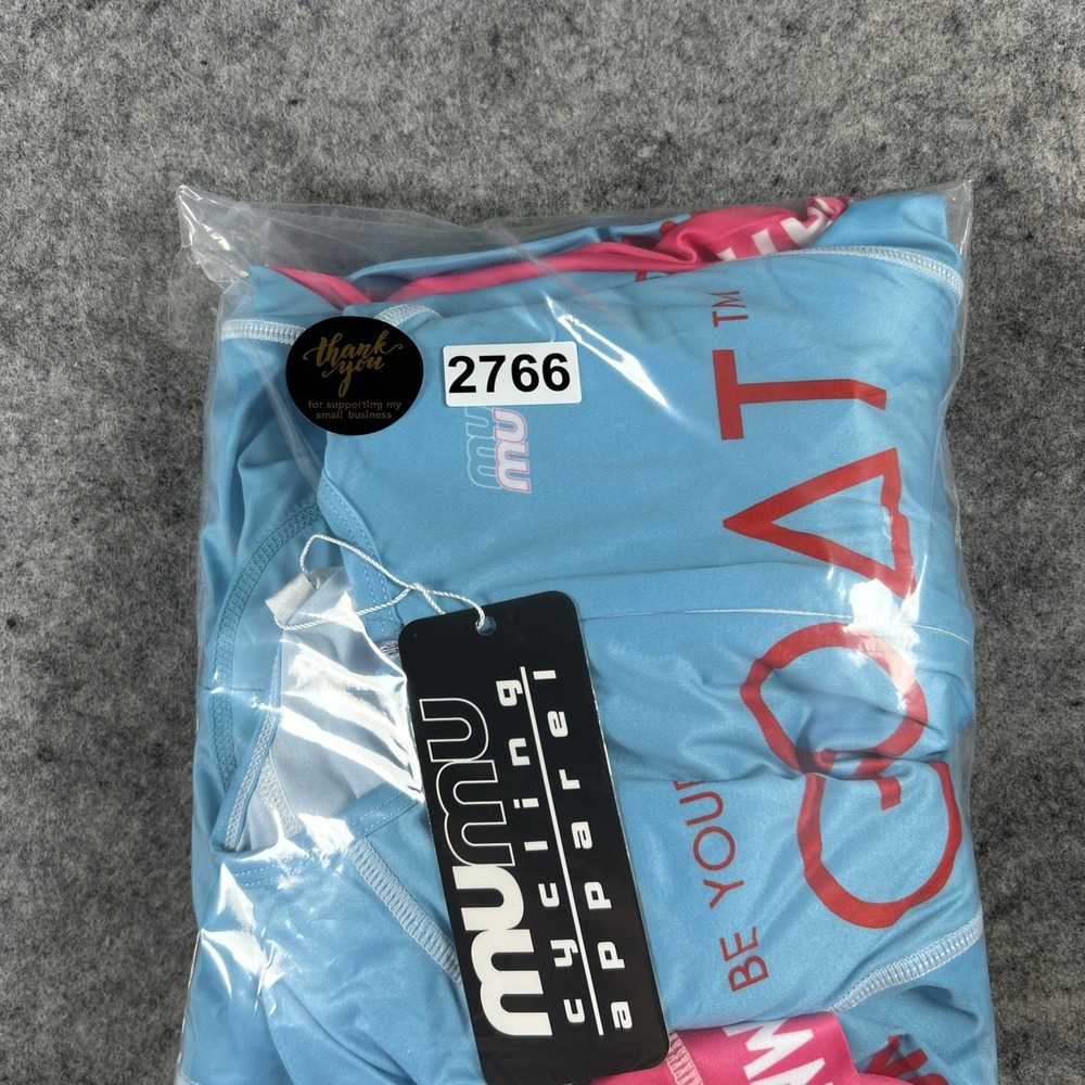 2 MUMU Be Your Goat Cycling Apparel 1-Piece Women's‎ XS Pink & Blue Padded New - Picture 9 of 9